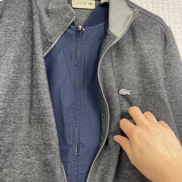 Lacoste Sport Full Zip Layered Jacket Men's Size M Grey Preppy Golf / Tennis - Picture 8 of 16